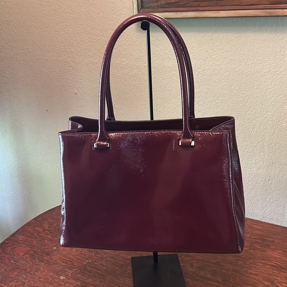 Kate Spade ♠️ New York, Bixby Place Mulled Wine Leather Elena Satchel - Picture 6 of 13